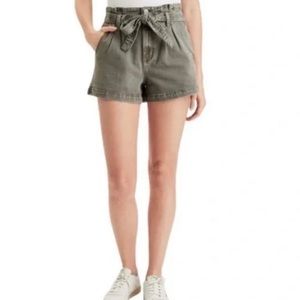 American Eagle Paperbag Denim Mom Shorts